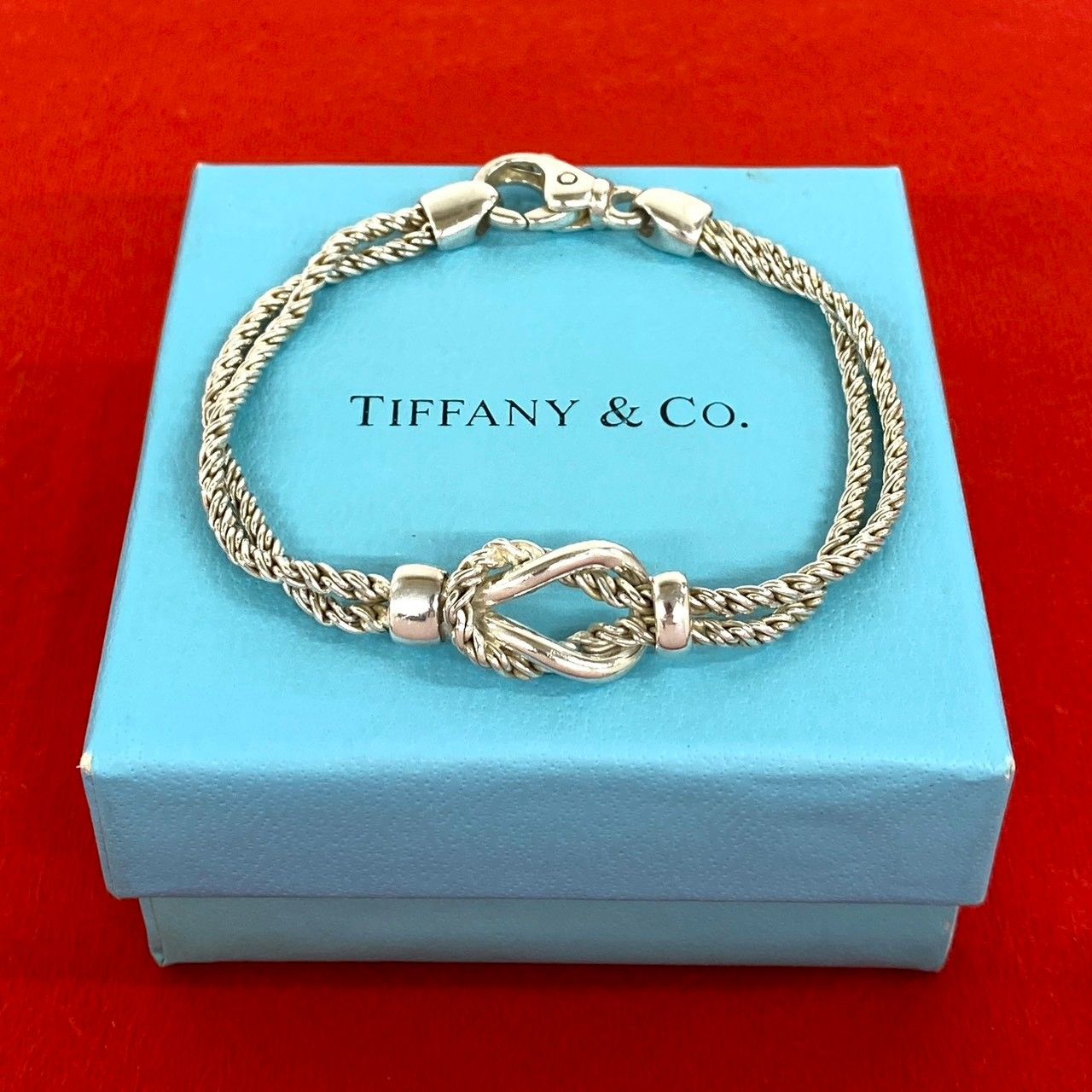 Tiffany & Co Vintage Double Rope Knot Bracelet 925 Sterling Silver