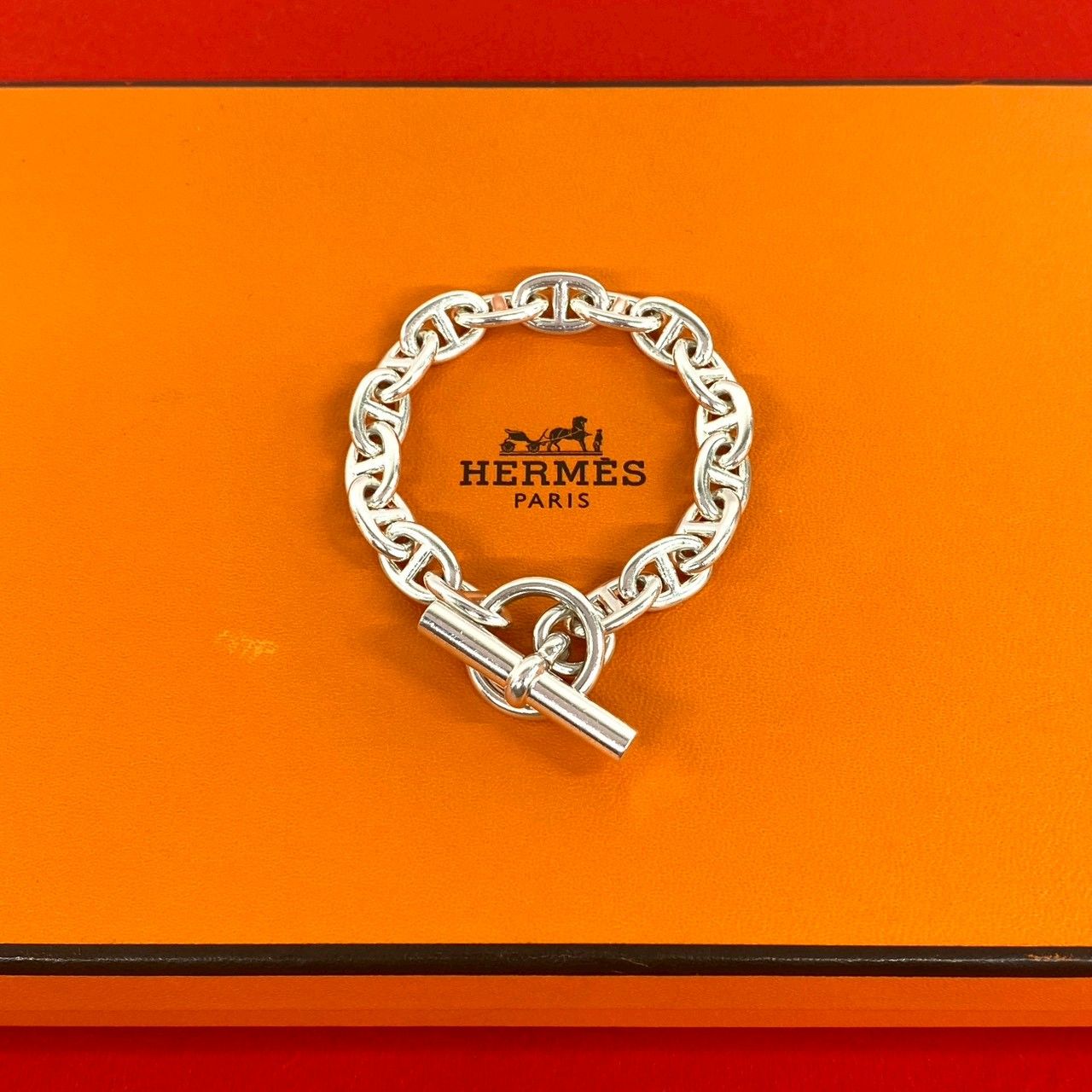 Hermes Chaine D'ancre PM 17 Links Bracelet 925 Sterling Silver Chain