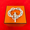 Hermes Chaine D'ancre TGM Bracelet 11 Links 925 Sterling Silver Chain
