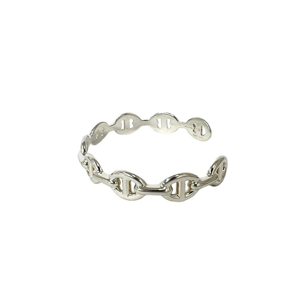 Hermes Box Enchainee Bangle 925 Sterling Silver Bracelet — view 4