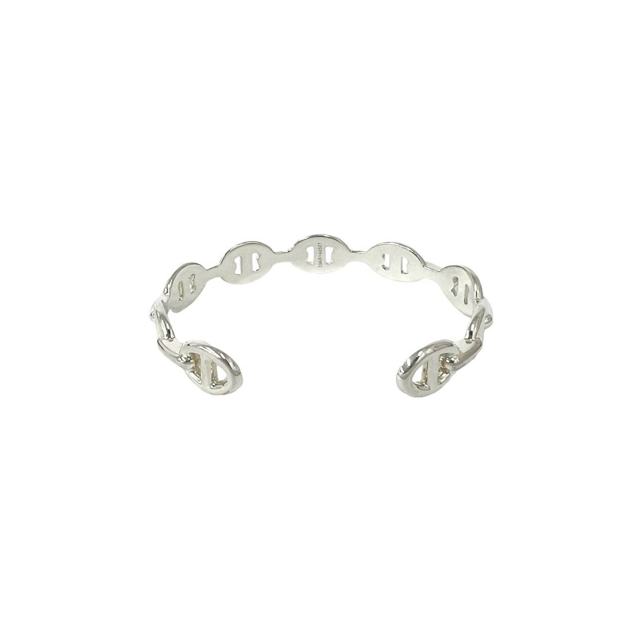 Hermes Box Enchainee Bangle 925 Sterling Silver Bracelet — view 6