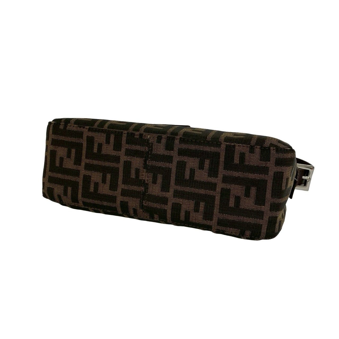 Fendi Vintage Zucca FF Pattern Canvas Leather Shoulder Bag Brown Black — view 8
