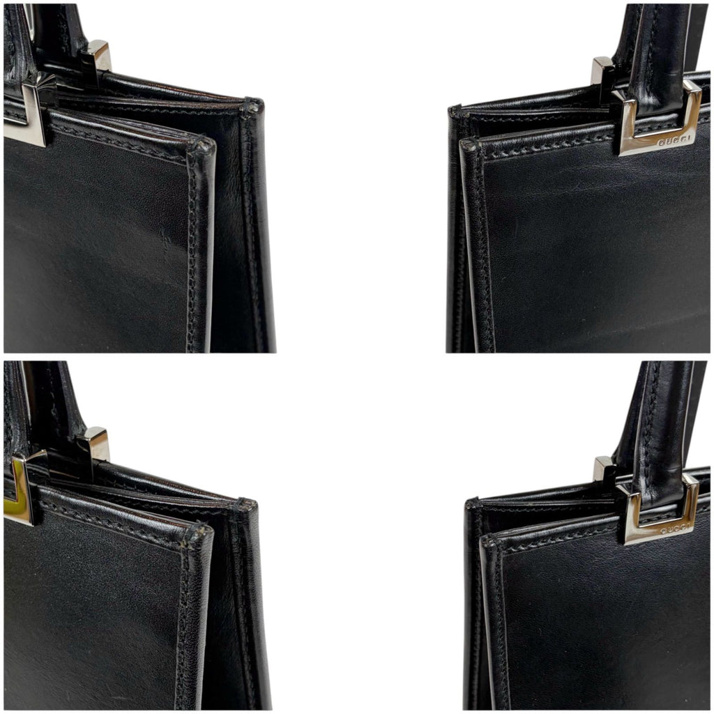 Gucci Jackie Line Handbag Mini Tote Black Leather — view 5