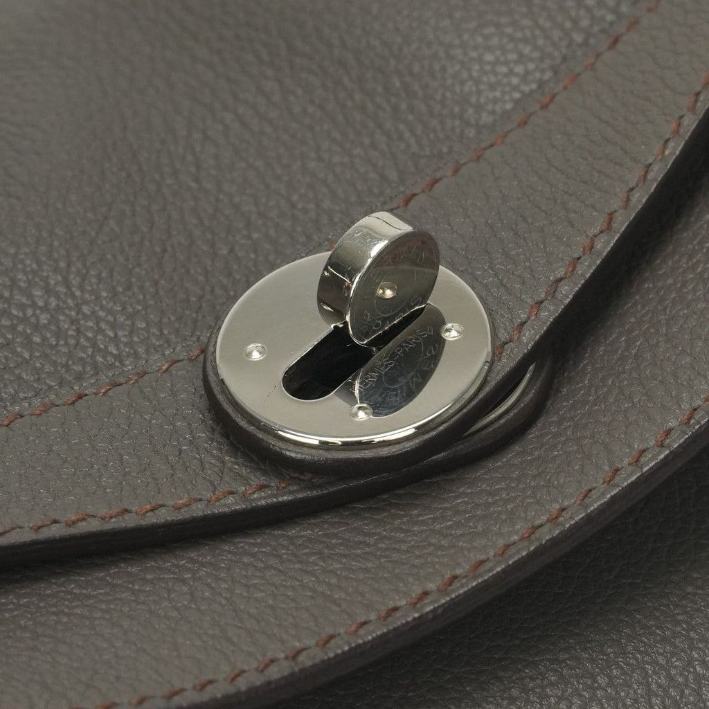 Hermes Lindy 34 Tote Shoulder Bag Color Etain Gray Silver — view 7