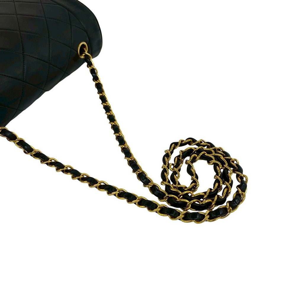 Chanel Vintage Diana Quilted CC Logo Lambskin Shoulder Bag Black — view 4