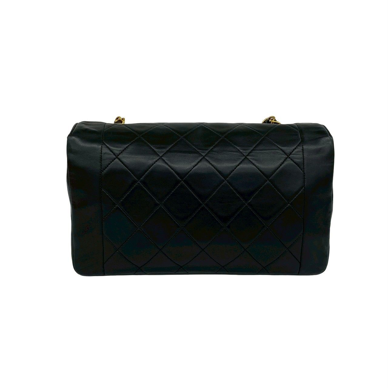 Chanel Vintage Diana Quilted CC Logo Lambskin Shoulder Bag Black — view 3