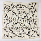 Chanel Camellia CC Logo Silk Scarf White Black Vintage
