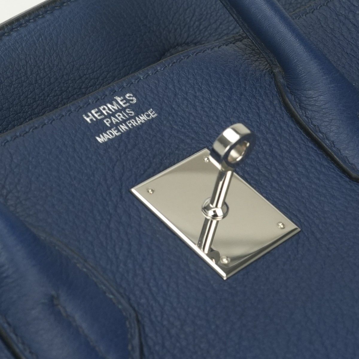 Hermes Birkin 35 Tote Taurillon Clemence Blue Silver — view 8