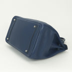 Hermes Birkin 35 Tote Taurillon Clemence Blue Silver — view 5