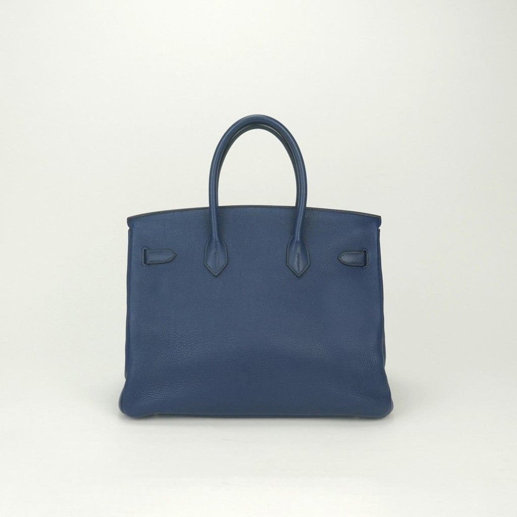 Hermes Birkin 35 Tote Taurillon Clemence Blue Silver — view 3