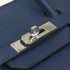 Hermes Birkin 35 Tote Taurillon Clemence Blue Silver — view 7