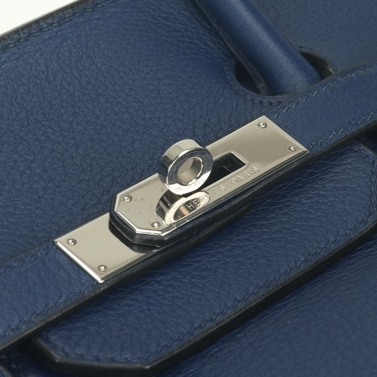 Hermes Birkin 35 Tote Taurillon Clemence Blue Silver — view 7