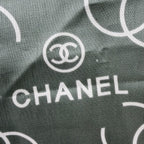 Chanel CC Logo All Over Print Silk Scarf Gray Pink Black Vintage — view 6