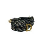 Dior Oblique Saddle Bag Canvas Leather 2-Way Navy — view 7