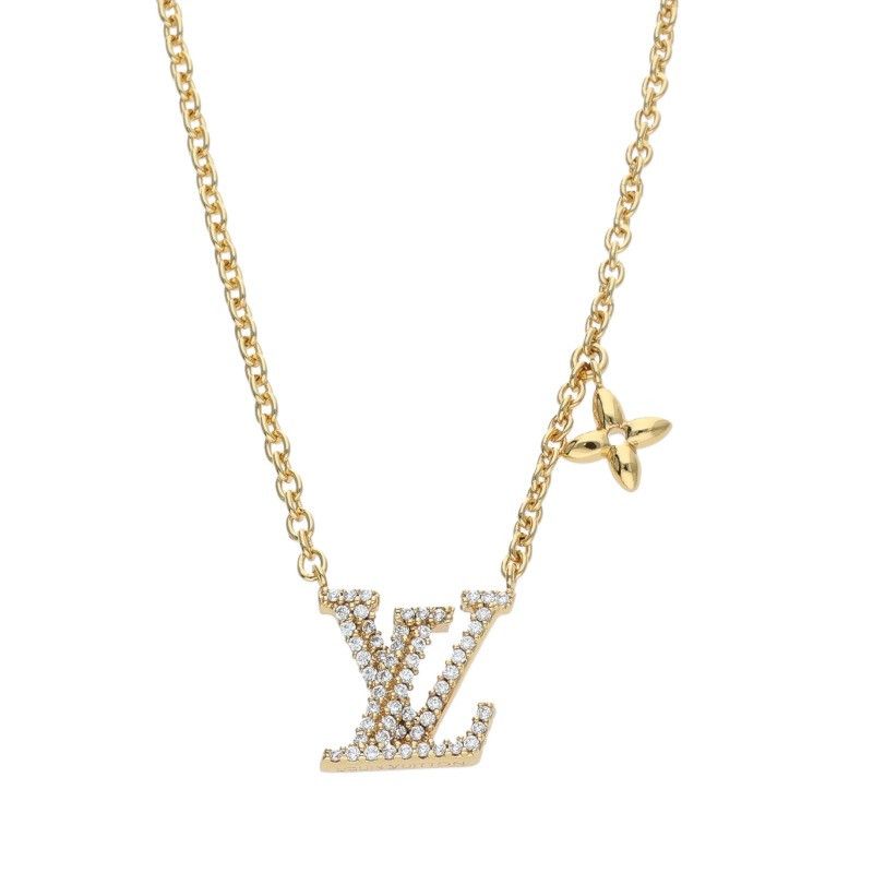 Louis Vuitton LV Iconic Stone Embellished Logo Necklace