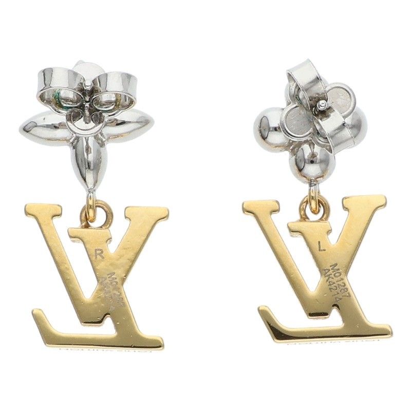 Louis Vuitton Pendant LV Iconic Flower Monogram Metal Zircon Earrings — view 2