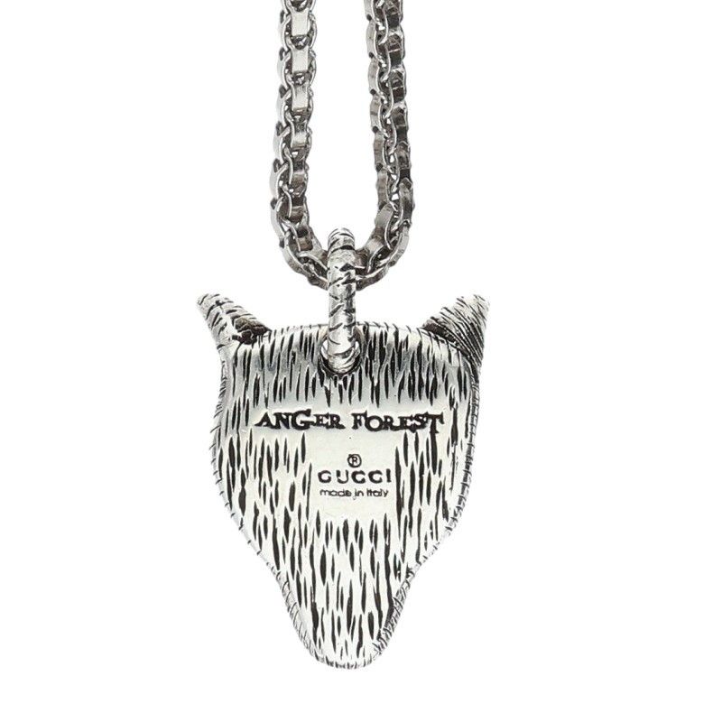 Gucci Anger Forest Wolf Necklace Silver — view 3