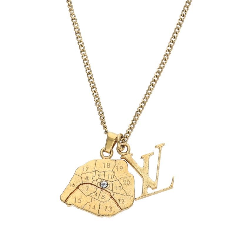 Louis Vuitton Collier Map LV Initial Necklace