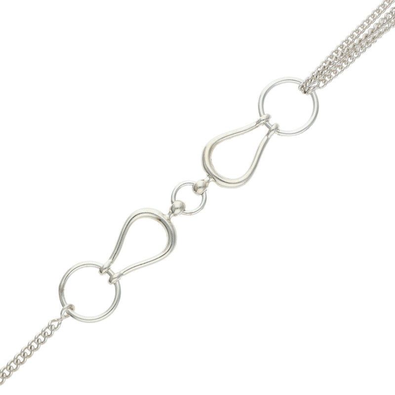 Hermes Horsebit Silver Necklace — view 4