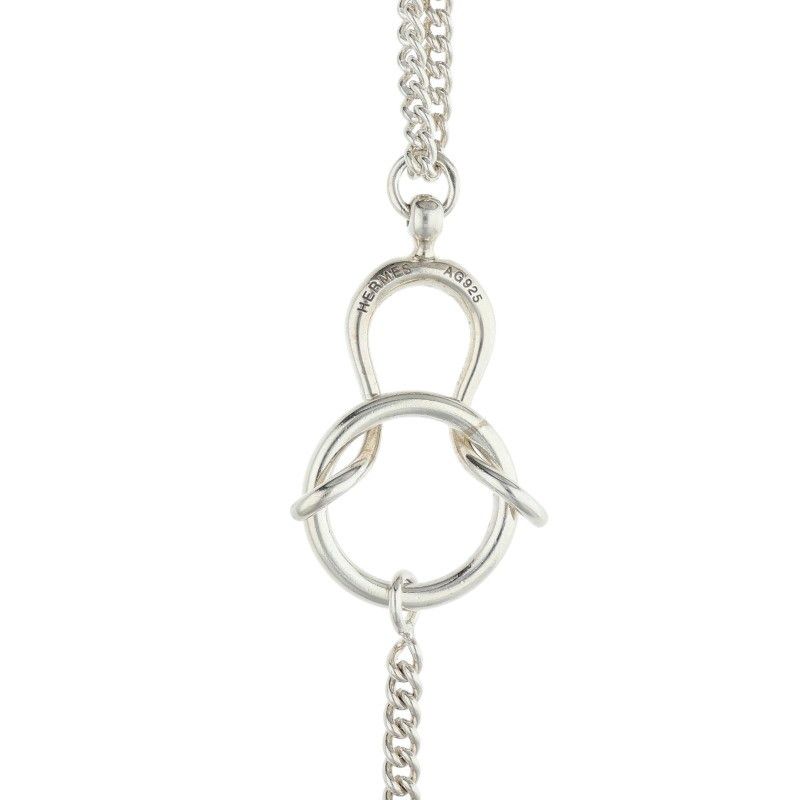 Hermes Horsebit Silver Necklace — view 3