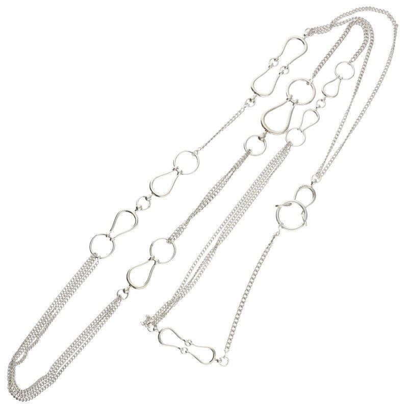 Hermes Horsebit Silver Necklace — view 2