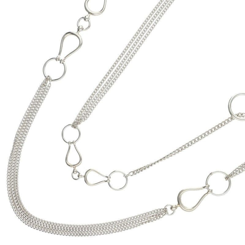 Hermes Horsebit Silver Necklace