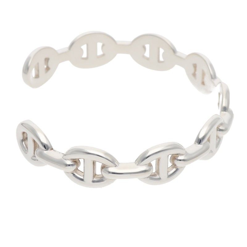 Hermes Chaine D'ancre Enchainee Silver Bangle Bracelet — view 4