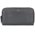Fendi Selleria Round Zip Leather Wallet