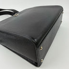 Chanel CC Logo Tote Shoulder Bag Caviar Leather Black Silver Vintage — view 9