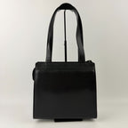 Chanel CC Logo Tote Shoulder Bag Caviar Leather Black Silver Vintage — view 5
