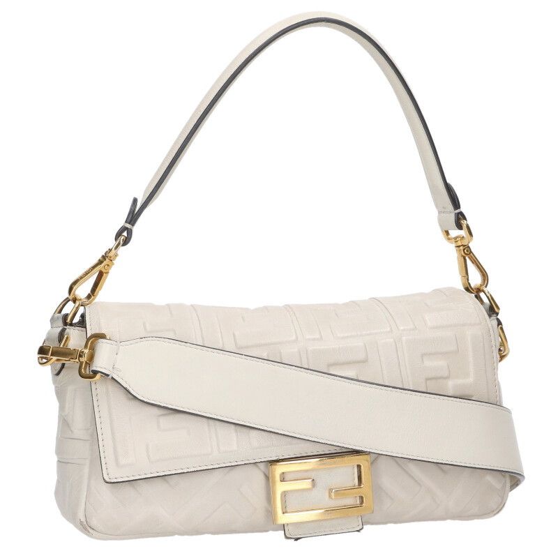 Fendi Logo Embossed Baguette Shoulder