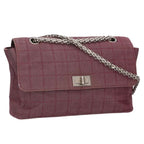 Chanel 2.55 Chocolate Canvas Chain Shoulder