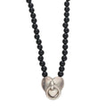 Tiffany & Co Heart Knock Onyx Silver Necklace