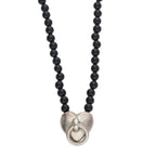 Tiffany & Co Heart Knock Onyx Silver Necklace