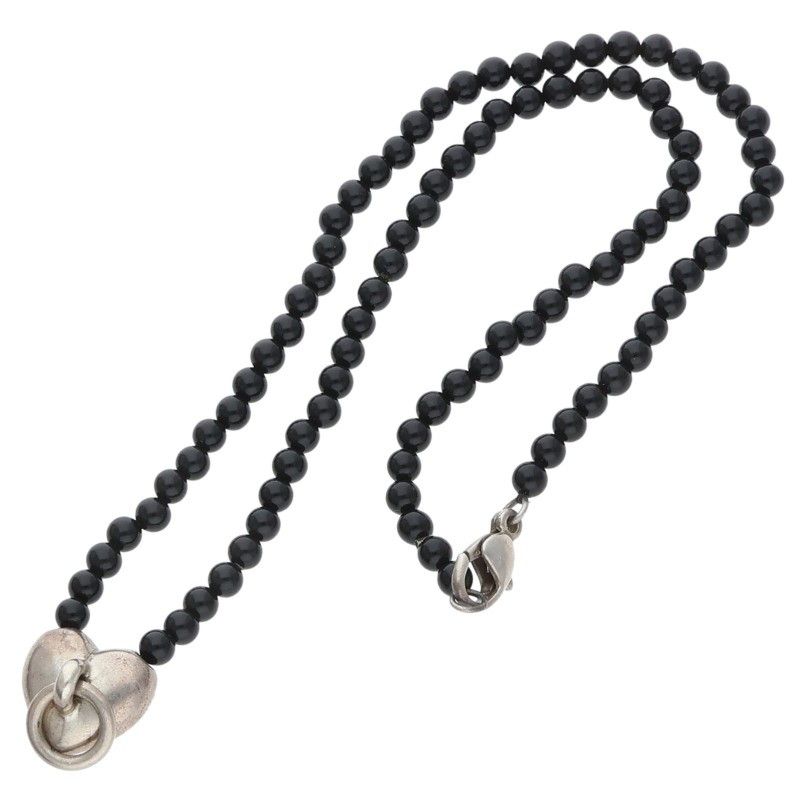 Tiffany & Co Heart Knock Onyx Silver Necklace — view 2