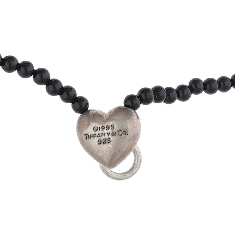 Tiffany & Co Heart Knock Onyx Silver Necklace — view 3