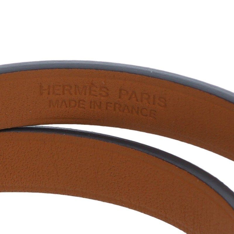 Hermes Mini Kelly Double Tour K-engraved Leather Bracelet T2 — view 3
