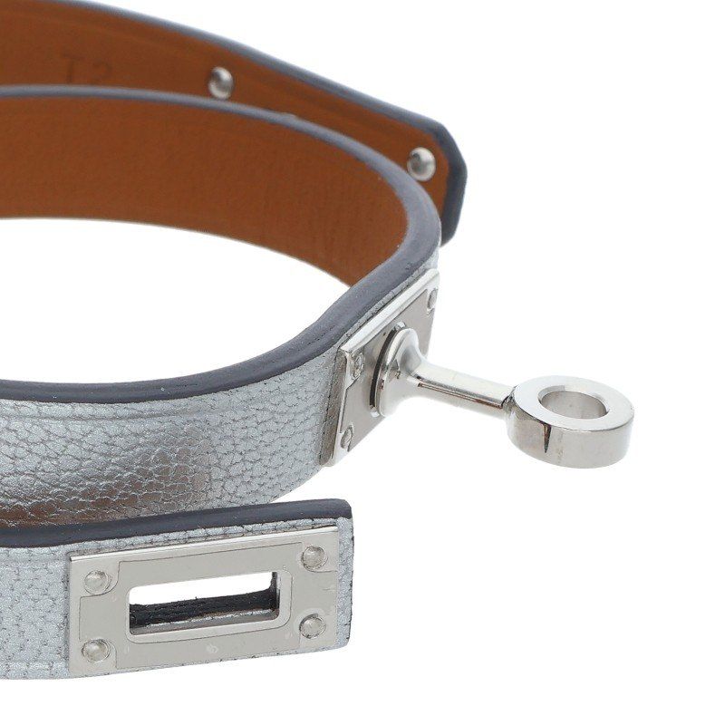 Hermes Mini Kelly Double Tour K-engraved Leather Bracelet T2 — view 4