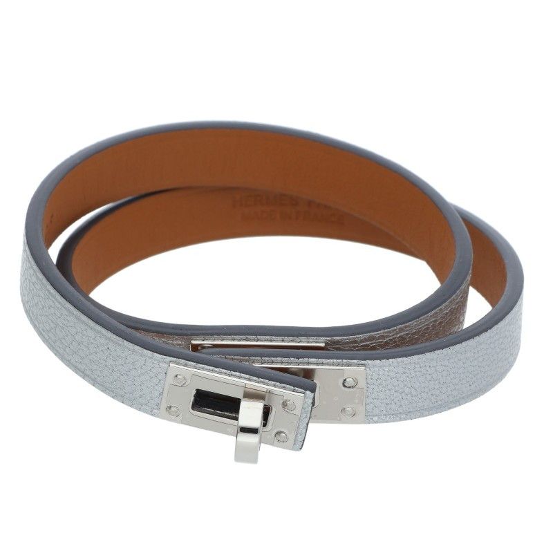 Hermes Mini Kelly Double Tour K-engraved Leather Bracelet T2