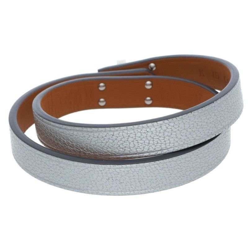 Hermes Mini Kelly Double Tour K-engraved Leather Bracelet T2 — view 2