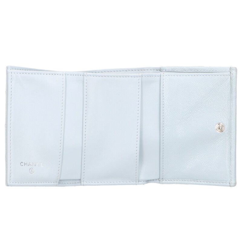Chanel Quilted CC Logo Star Caviar Leather Trifold Wallet — view 3