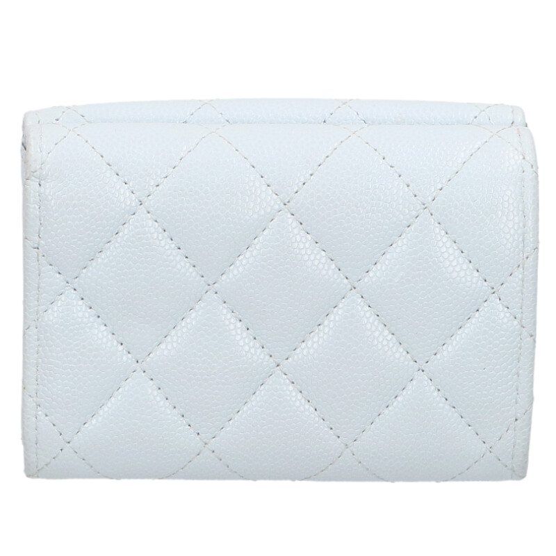 Chanel Quilted CC Logo Star Caviar Leather Trifold Wallet — view 2
