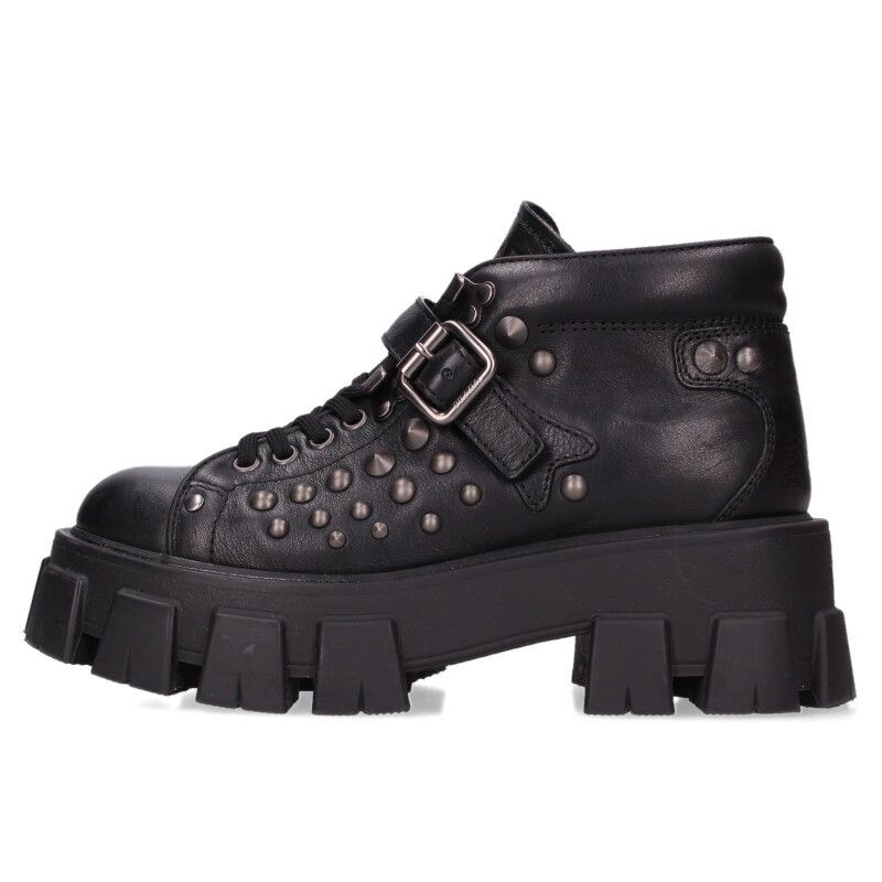 Prada Monolith Studded Leather Ankle Boots
