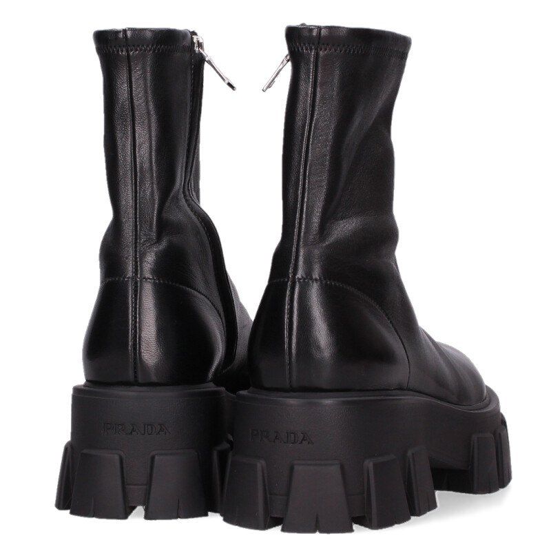 Prada Monolith Stretch Nappa Leather Boots — view 2