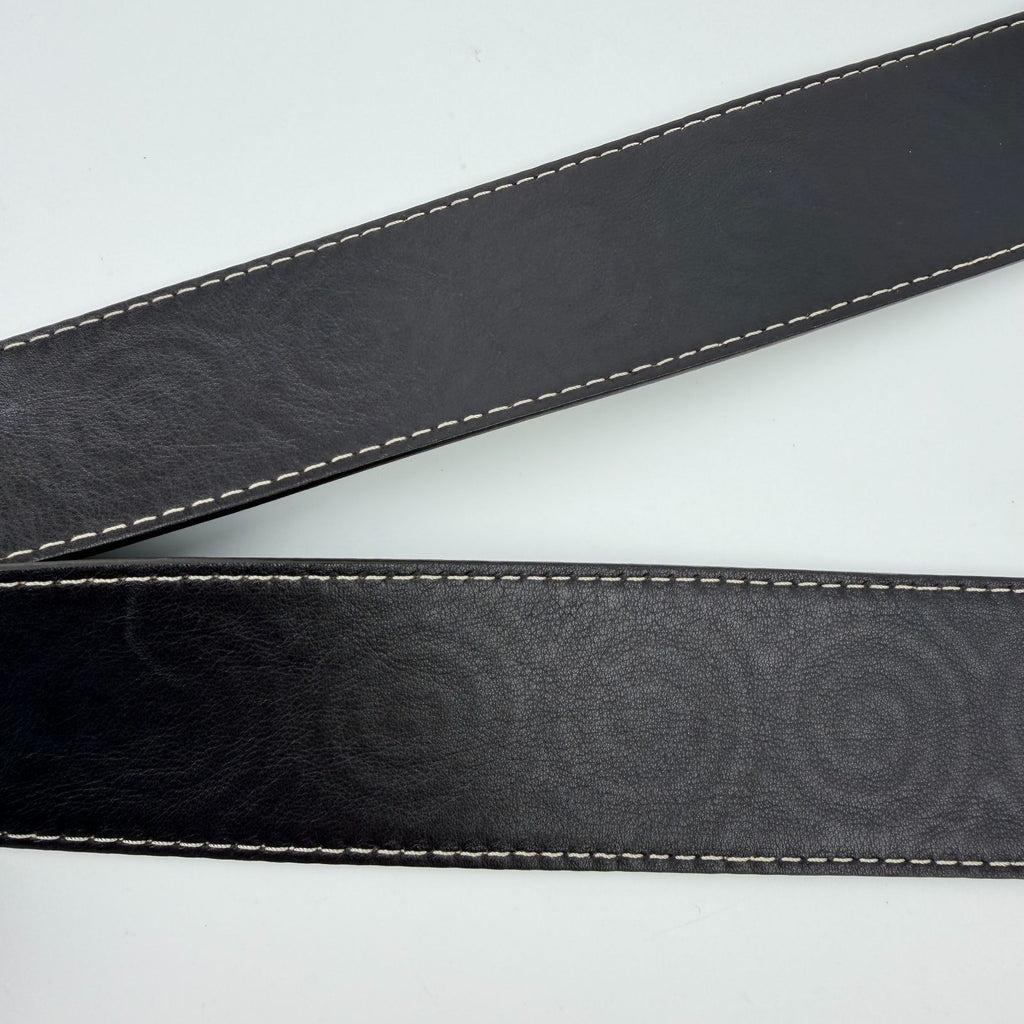 Celine Circle Buckle Spiral Pattern Leather Belt Brown Gold Vintage — view 7