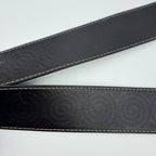 Celine Circle Buckle Spiral Pattern Leather Belt Brown Gold Vintage — view 7