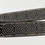 Celine Circle Buckle Spiral Pattern Leather Belt Brown Gold Vintage — view 5