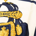 Hermes Carre 90 Brides de Gala Ceremonial Scarf Navy White Silk — view 4