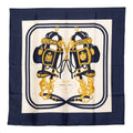 Hermes Carre 90 Brides de Gala Ceremonial Scarf Navy White Silk