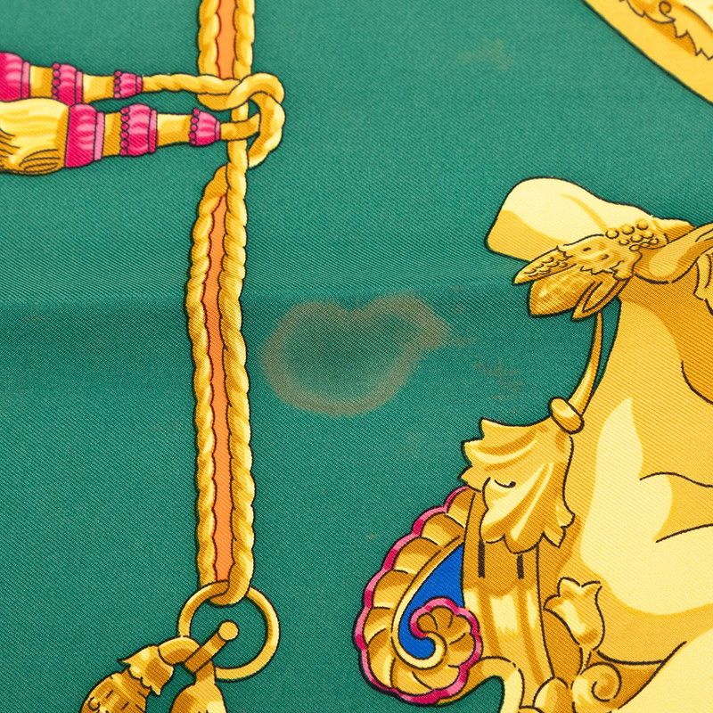 Hermes Carre 90 Hommage a Charles Garnier Loulou Scarf Green Multicolor Silk — view 6